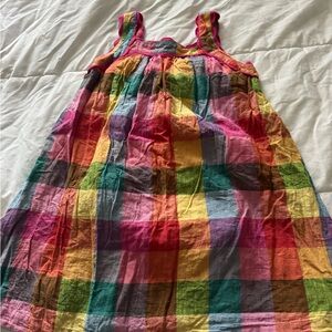 Mini Boden Bright Multi-Color Plaid Sundress size 9-10